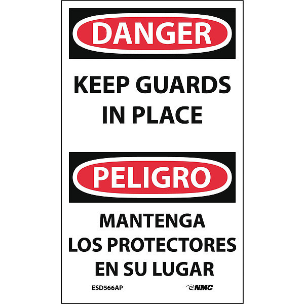 Nmc Keep Guards In Place Label, Pk5 ESD566AP