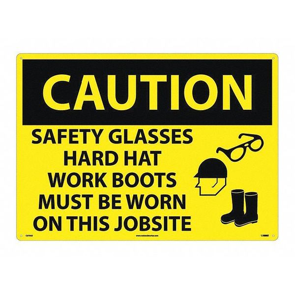 Nmc Sign, Large Format Caution Ppe Required, C670AD C670AD