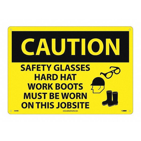 Nmc Sign, Large Format Caution Ppe Required, C670RC C670RC