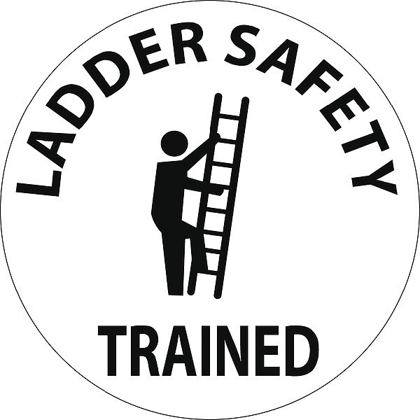 Nmc Ladder Safety Trained Hard Hat Label, Pk25 HH116
