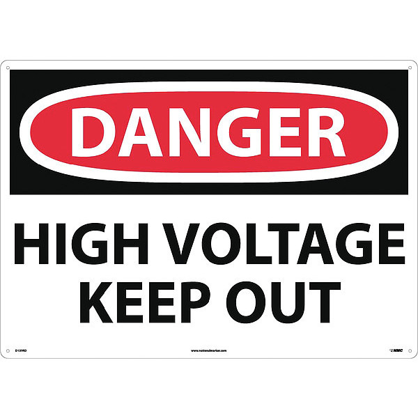 Nmc Large Format Danger High Voltage Keep Out Sign D139RD