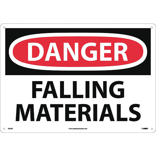 Nmc Large Format Danger Falling Materials Sign, D37RC D37RC