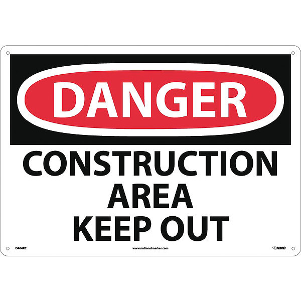 Nmc Large Format Danger Construction Area Keep Out Sign D404RC