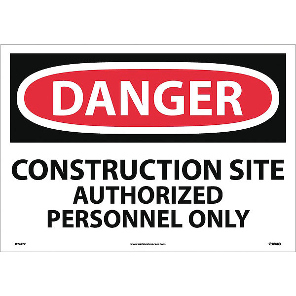 Nmc Large Format Danger Construction Site Sign D247PC