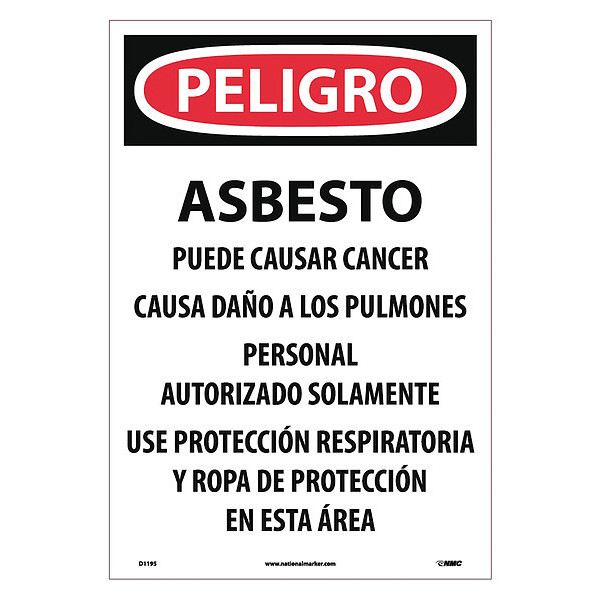 Nmc Large Paper Asbestos Sign, Pk200 D1195