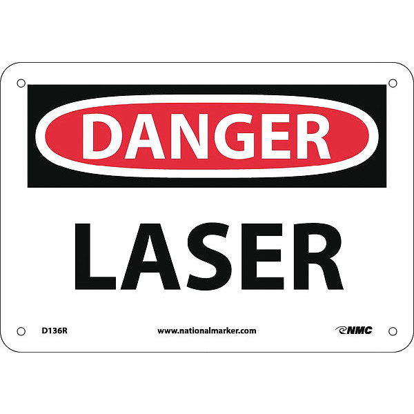 Nmc Laser Sign, 7 in Height, 10 in Width, Rigid Plastic D136R