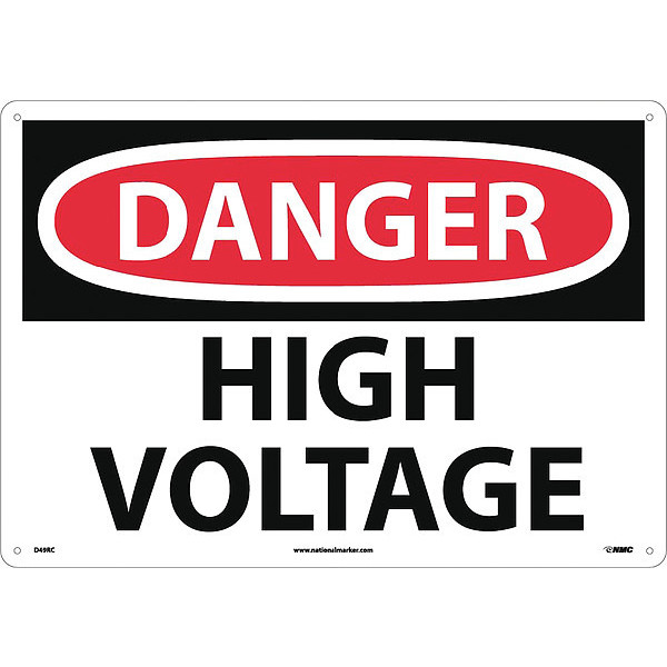 Nmc Large Format Danger High Voltage Sign D49RC