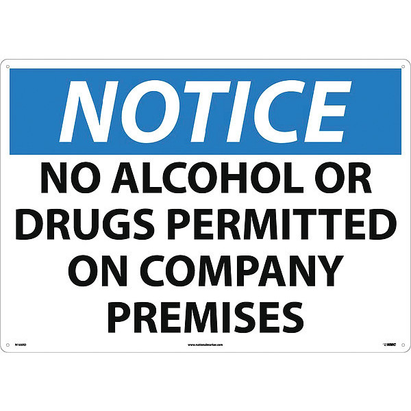 Nmc Large Format Notice No Alcohol Or Drugs Permitted Sign, N165RD N165RD