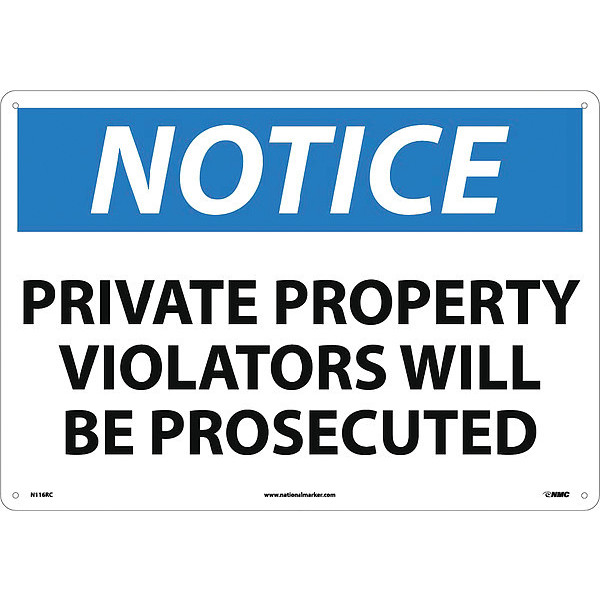 Nmc Large Format Notice Private Property Sign, N116RC N116RC