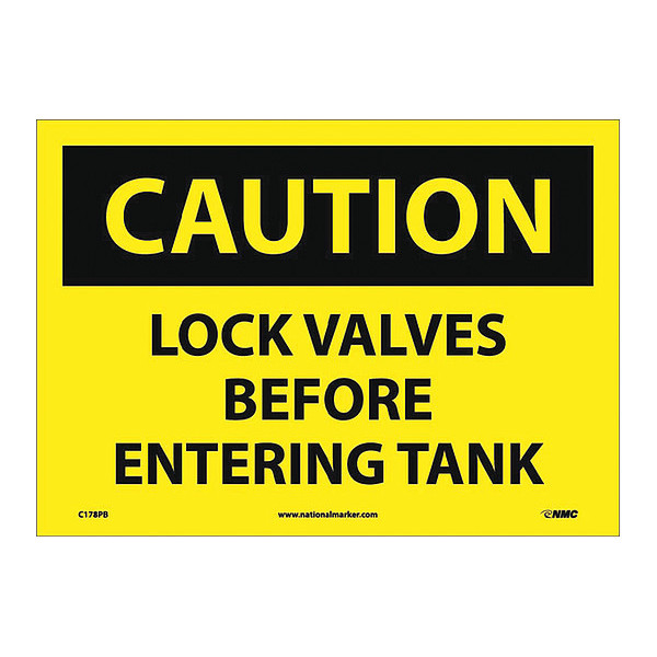 Nmc Lock Valves Before Entering Tanks Sign C178PB