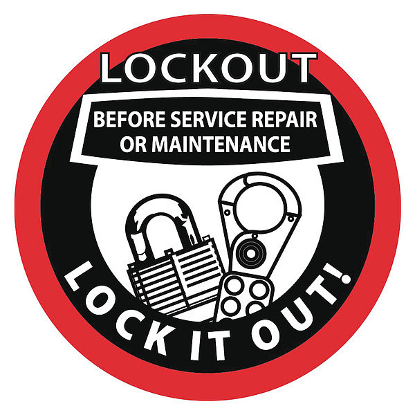 Nmc Lockout Before Service Repair Or Maintenance Hard Hat Emblem, Pk25 HH74R