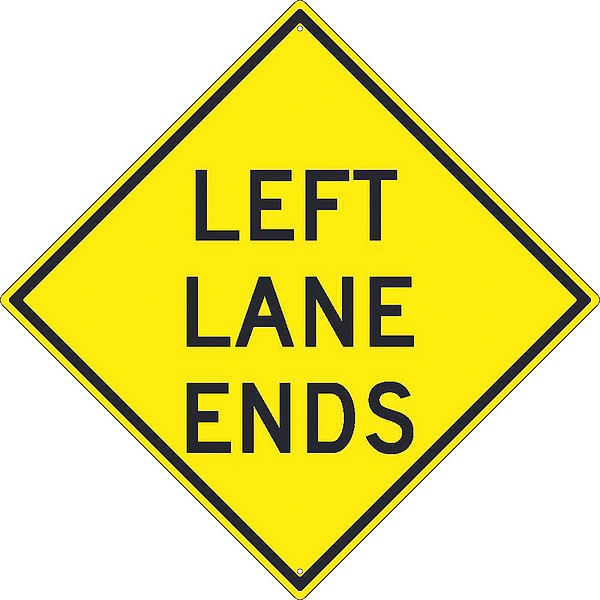 Nmc Left Lane Ends Sign, TM259K TM259K