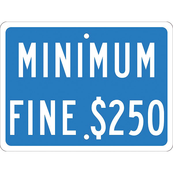 Nmc Minimum Fine $250 Ada Parking Sign California, TMAS12H TMAS12H