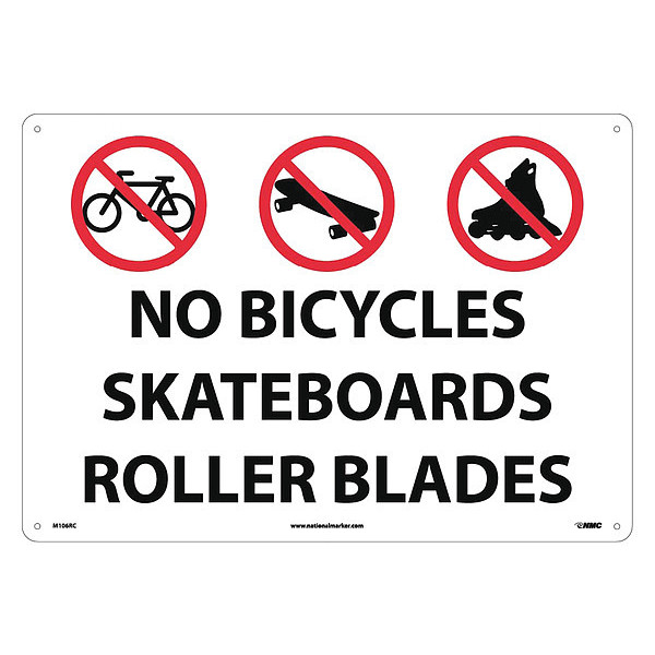 Nmc No Bicycles Skateboards Roller Blades Sign, M106RC M106RC