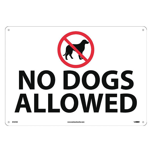 Nmc No Dogs Allowed Sign, M107AC M107AC