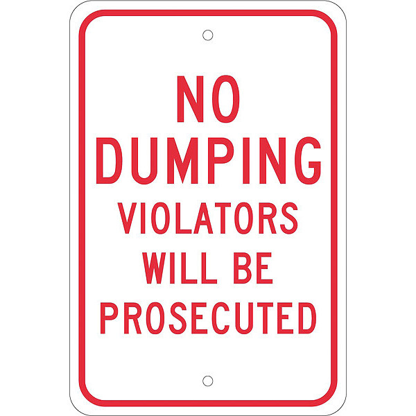 Nmc No Dumping Violators Will Be Prosecuted Sign, TM140J TM140J