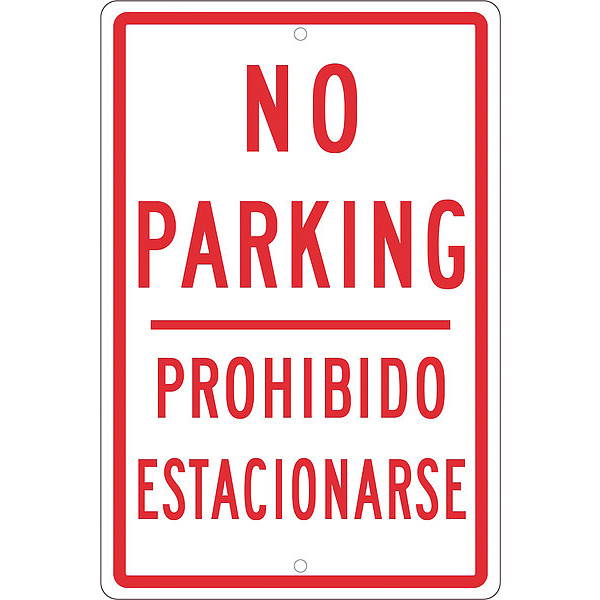 Nmc No Parking Bi-Lingual Sign, TM98H TM98H