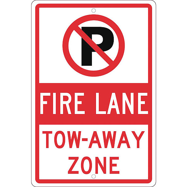 Nmc No Parking Fire Lane Tow- Away Zone Sign TM062H