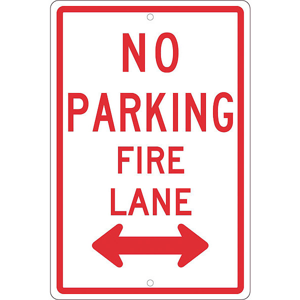 Nmc No Parking Fire Lane With Double Arrow Sign TM620H
