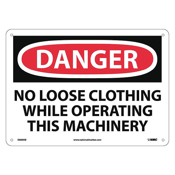 Nmc No Loose Clothing While Operating Sign D669AB