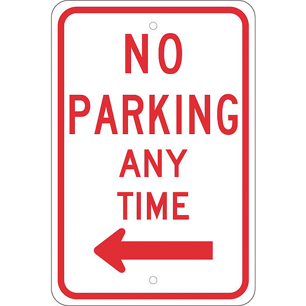 Nmc No Parking Anytime With Left Arrow Sign, TM015K TM015K