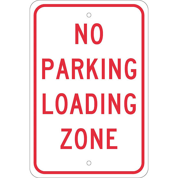 Nmc No Parking Loading Zone Sign, TM14J TM14J