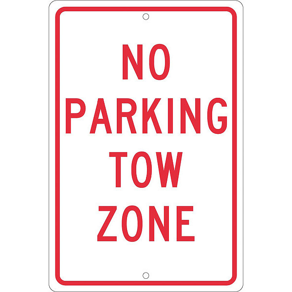 Nmc No Parking Tow Zone Sign, TM38H TM38H