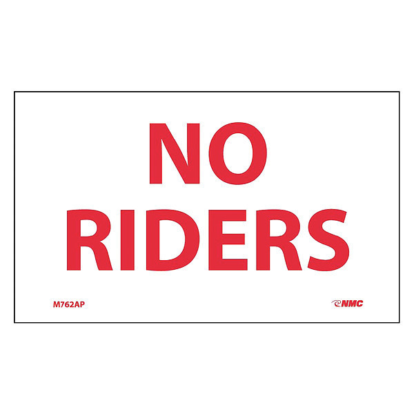 Nmc No Riders Hazmat Label, Pk5 M762AP