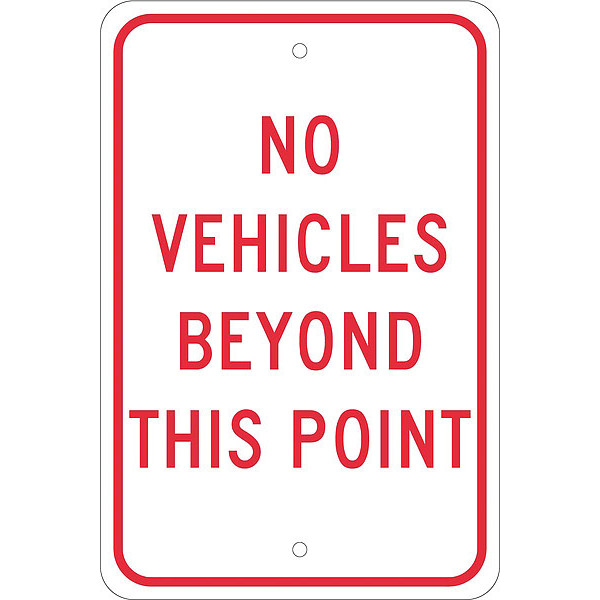 Nmc No Vehicles Beyond This Point Sign, TM143J TM143J