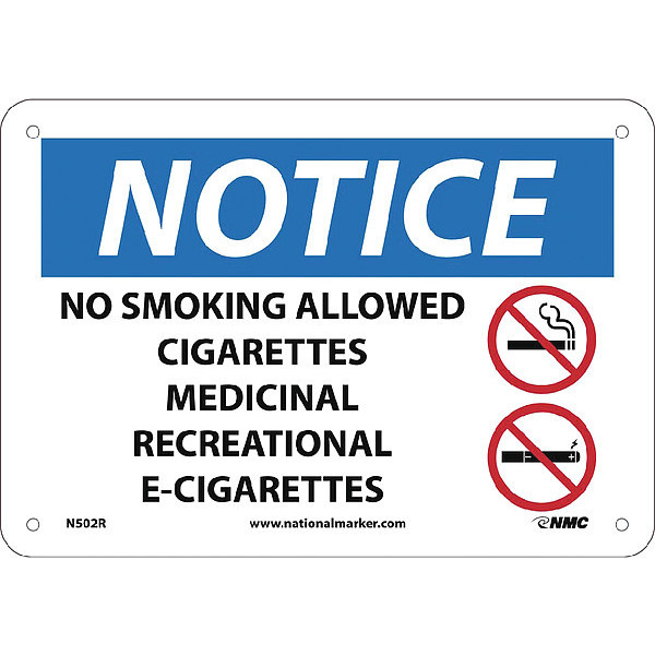 Nmc No Smoking, No E Cigarettes, N502R N502R