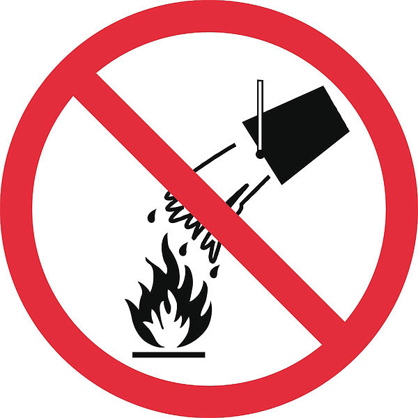 Nmc Graphic Do Not Extinguish With Water Iso Label, Pk5 ISO421AP