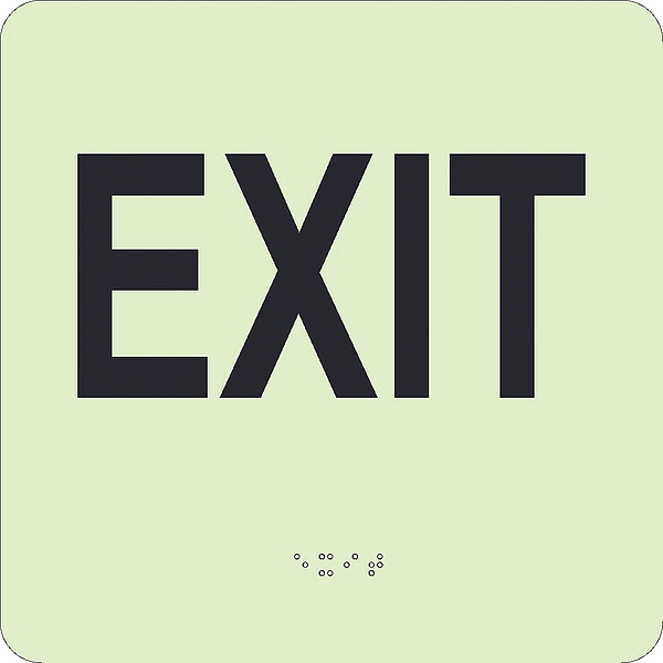 Nmc Glow Exit Braille Sign GADA101BK