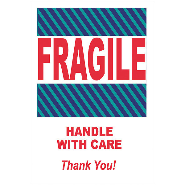 Nmc Fragile Handle With Care Thank You Label LR13AL