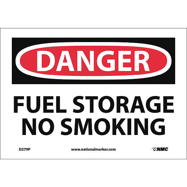 Nmc Fuel Storage No Smoking Sign, D279P D279P