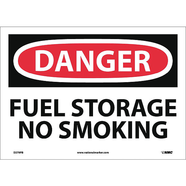 Nmc Fuel Storage No Smoking Sign, D279PB D279PB