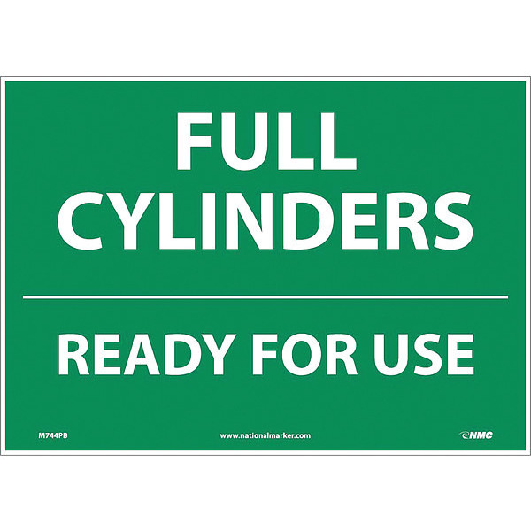 Nmc Full Cylinders Ready For Use Sign, M744PB M744PB