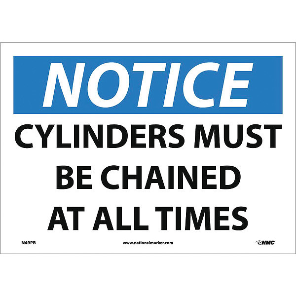 Nmc Notice Cylinders Must Be Chained At All Times Sign, N49PB N49PB