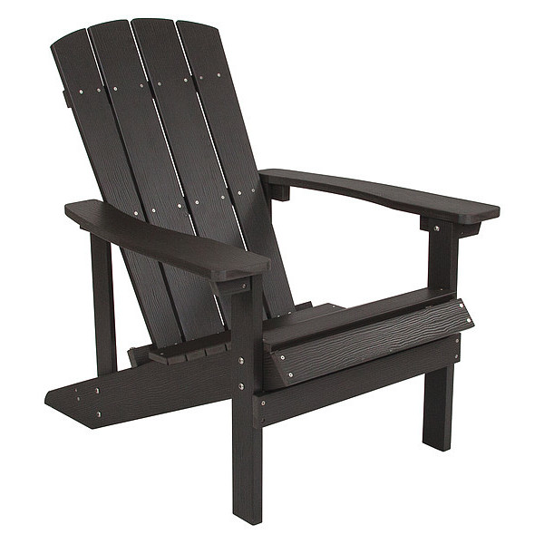 Flash Furniture Slate Gray Charlestown Adirondack Chair, Slate Wood, 29.5 W 35 H, Polystyrene, Stainless Steel Seat JJ-C14501-SLT-GG