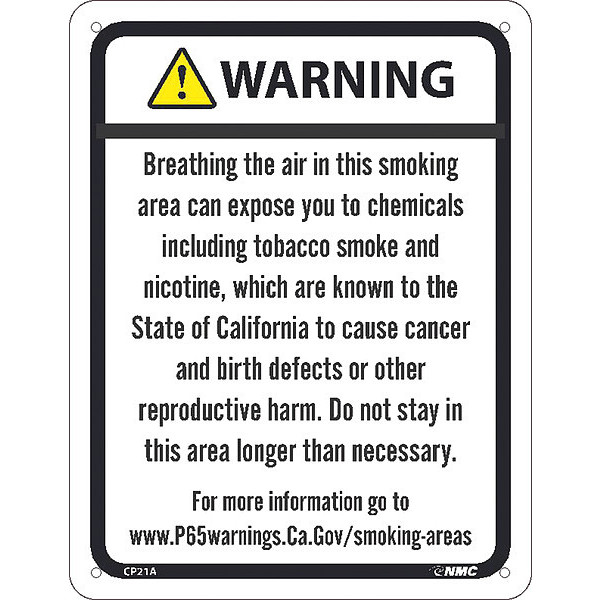 Nmc Smoking Area Ca Prop65, CP21A CP21A