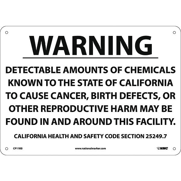 Nmc Warning Detectable Amounts Of California Proposition 65, CP11RB CP11RB
