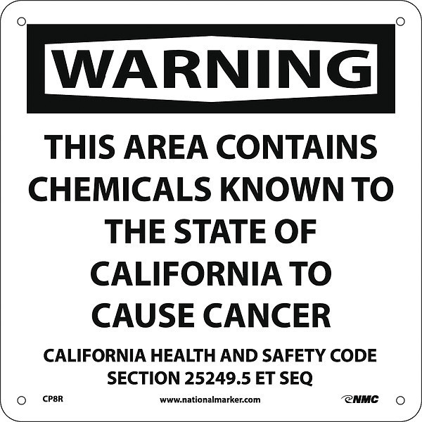 Nmc Warning This Area Contains Chemicals California Proposition 65, CP8R CP8R