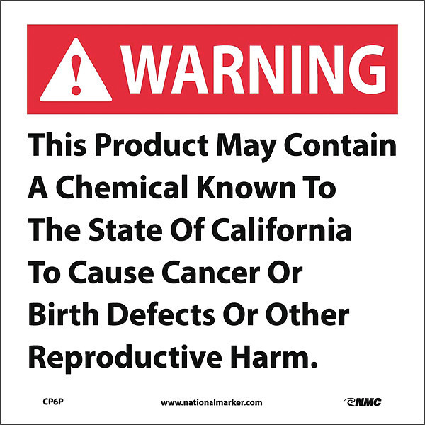 Nmc Warning This Product May Contain California Proposition 65, CP6P CP6P