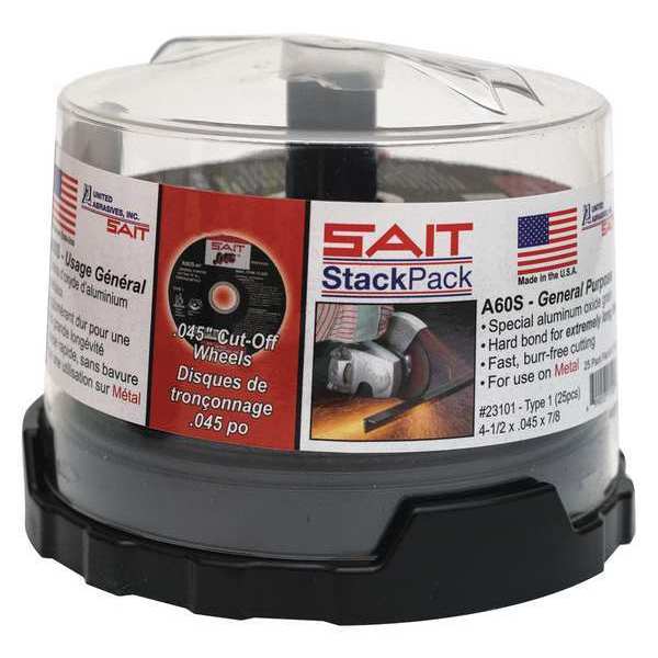 United Abrasives/Sait Cutting Wheel Pack, T1, 4-1/2", .045,  17100