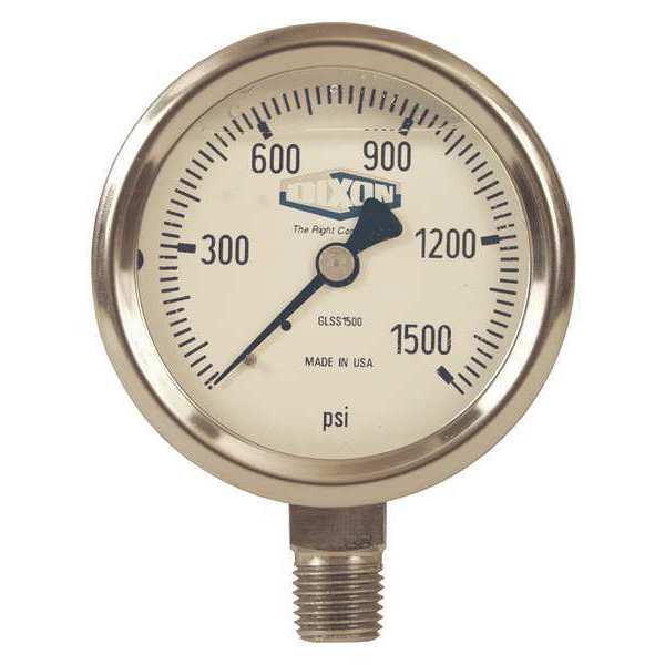 Dixon SS Liquid Fill Gauge Lower Mnt, 0-100psi GLSS100