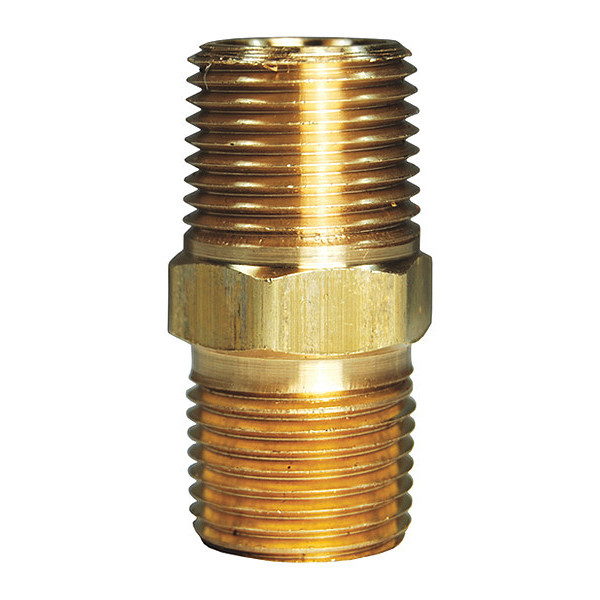 Dixon Brass Dryseal Nipple, MNPTF x MNPTF, 1" Pipe Size 3701616C