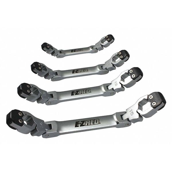 Ezred Ratcheting Flare Nut Wrench Set, 4 pcs LW4M