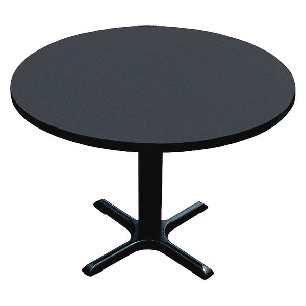Correll Round Café Bistro and Breakroom Pedestal Table, 29" H, High Pressure Laminate Top, Black Granite BXT42R-07