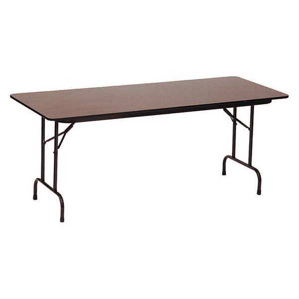 Correll Rectangle Commerical Folding Utility Table, 30" W, 60" L, 29" H, High Pressure Laminate Top, Walnut CF3060PX-01