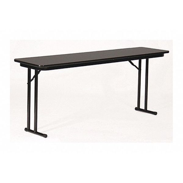 Correll Rectangle Off Set Leg Folding Seminar Training Table, 18" W, 72" L, 29" H, Black Granite ST1872PX-07