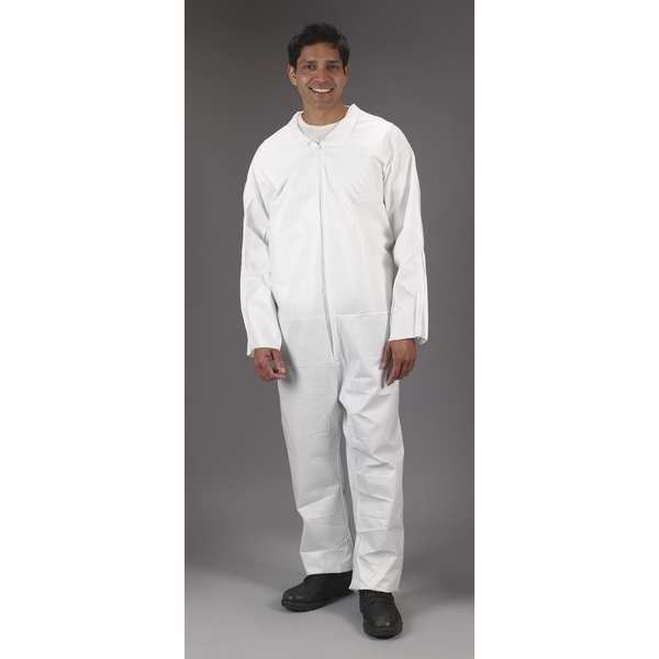 Micromax Coveralls, Open Wrist and Ankles, L, PK25, L, 25 PK, White, Microporous 364153